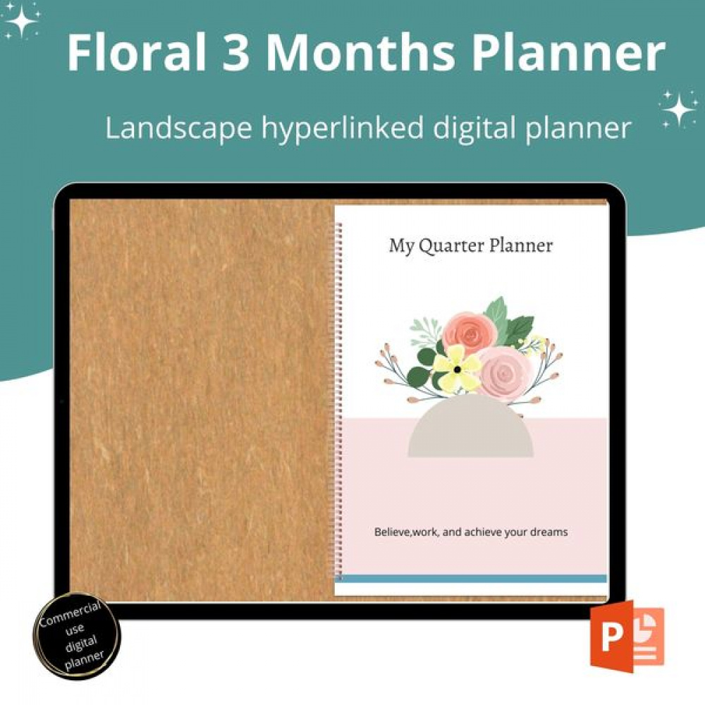 Floral Landscape Quarter Digital Planner