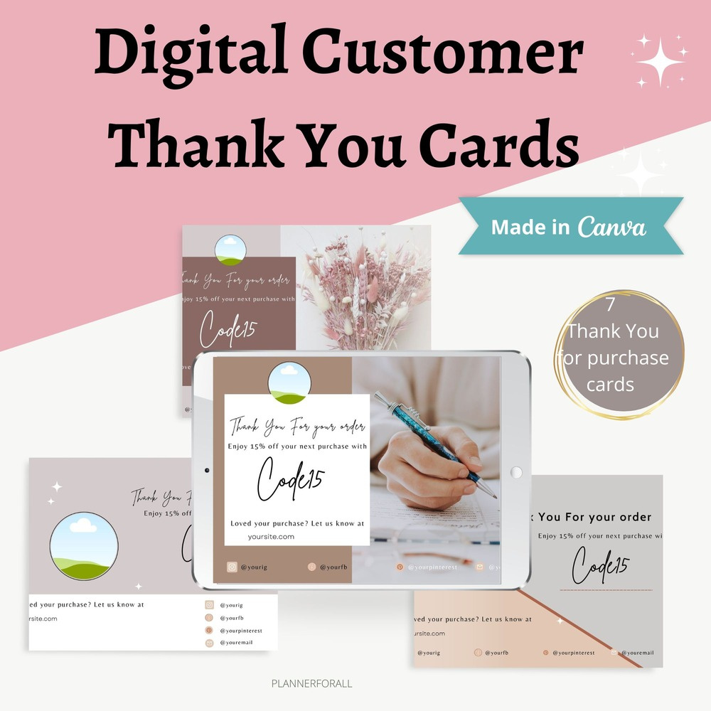 Editable Business Thank You Cards