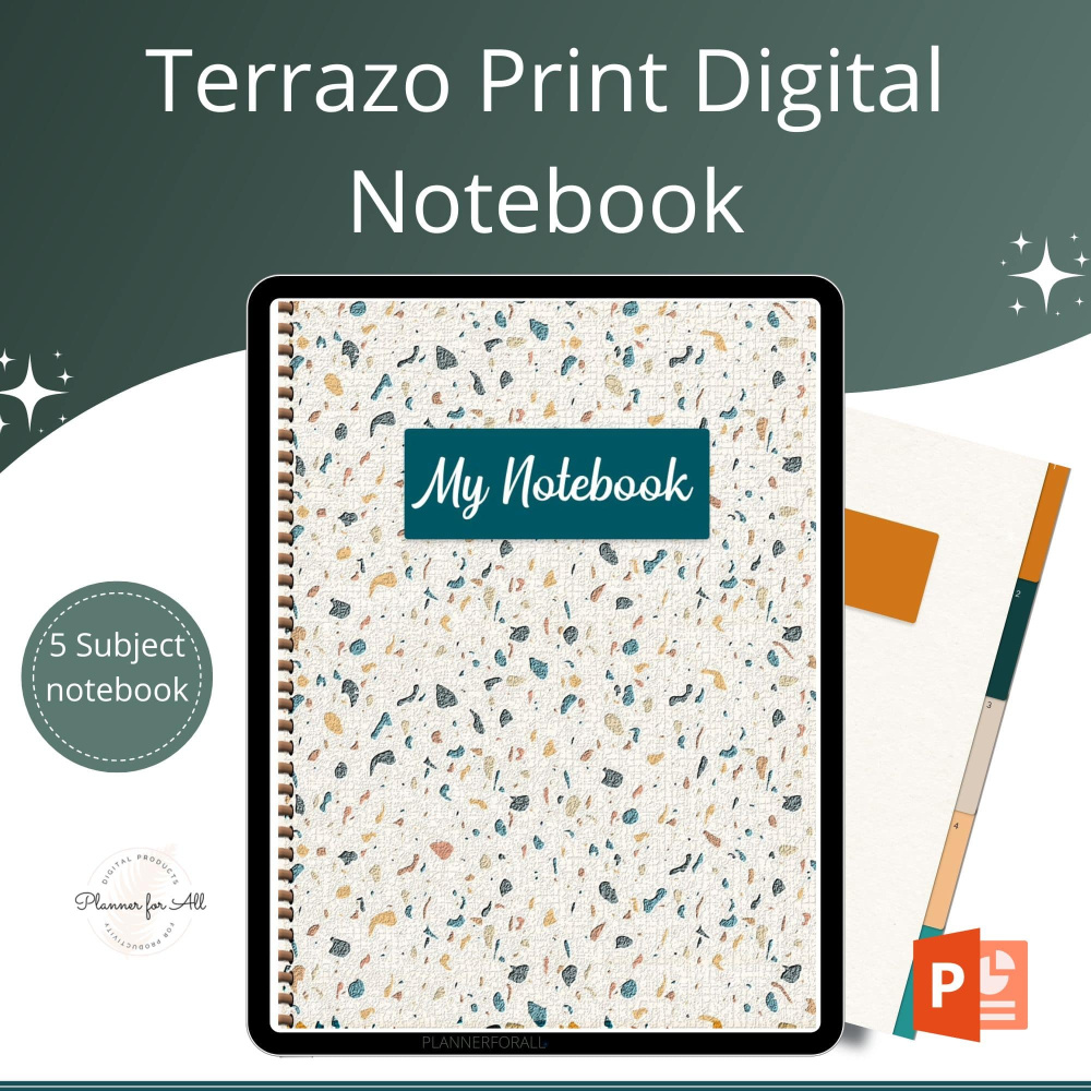 Terrazzo Print 5 Subject Digital Notebook