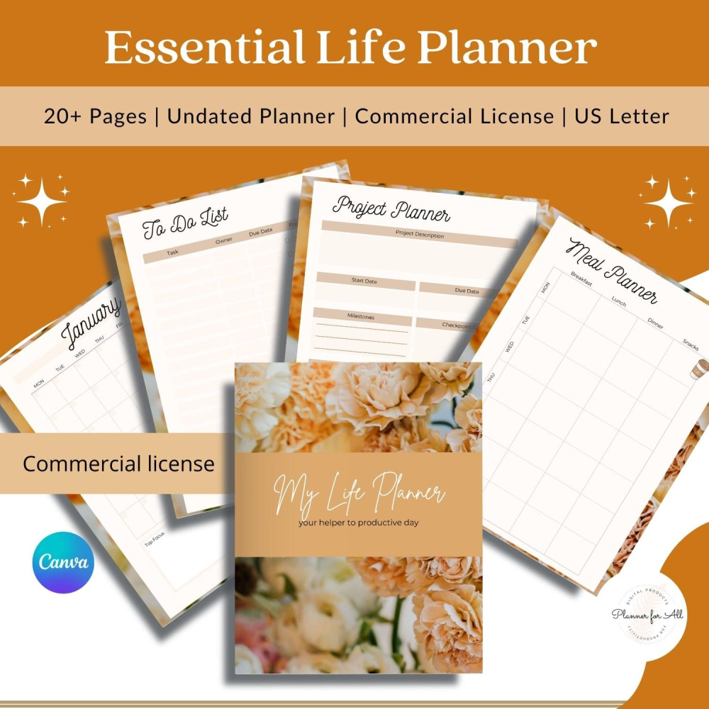 Floral Essential Life Planner