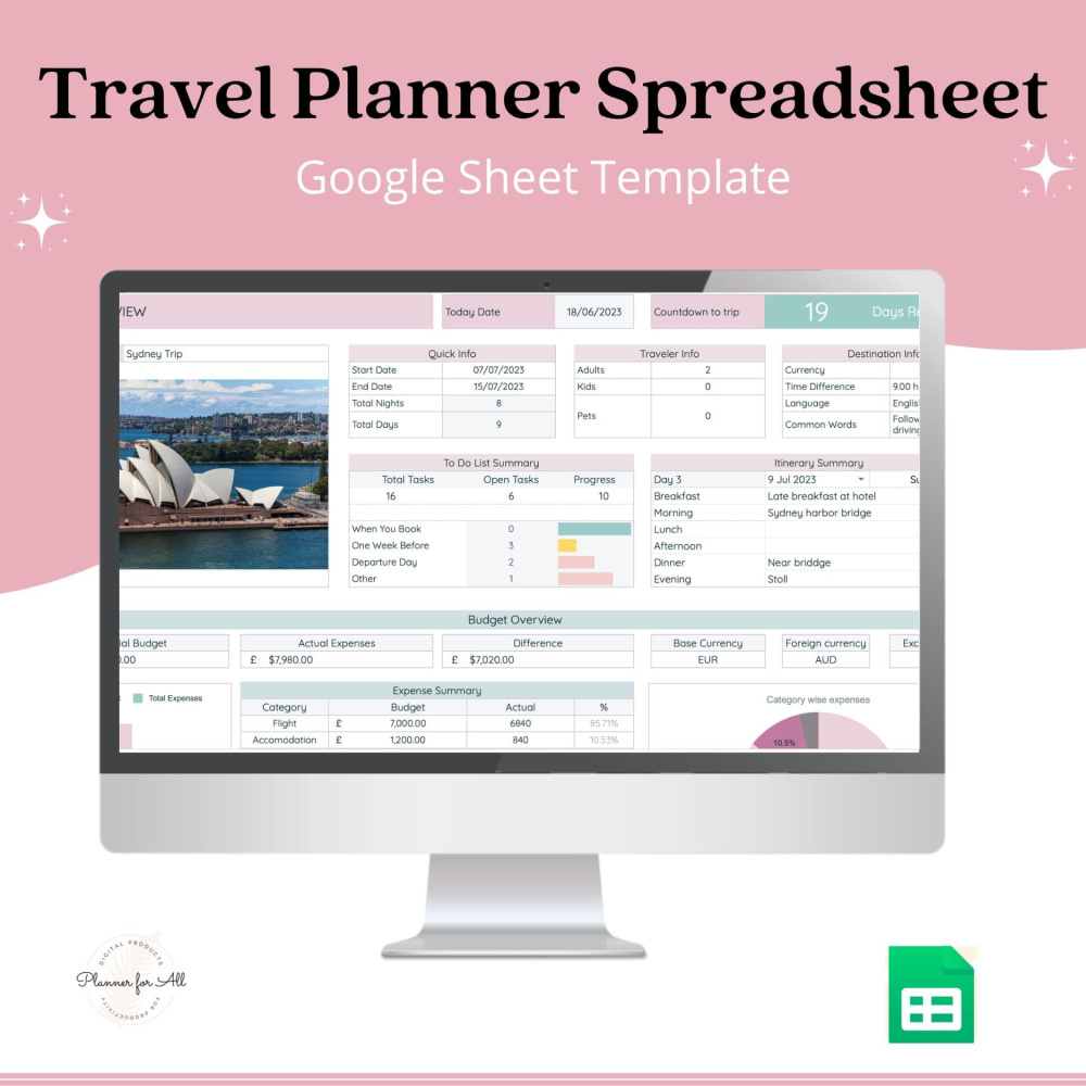 Ultimate Travel Planner Spreadsheet