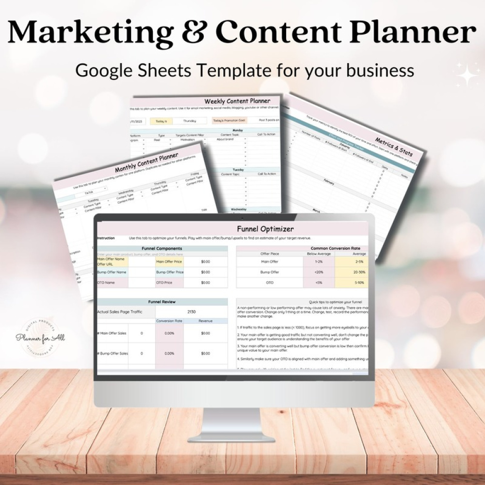 Social Media Content Planner Spreadsheet