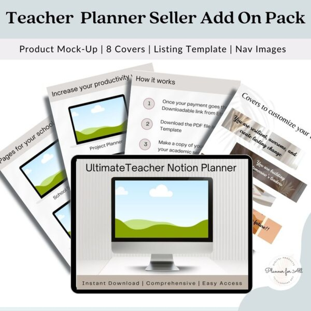 Notion Teacher Planner Seller Add On Pack