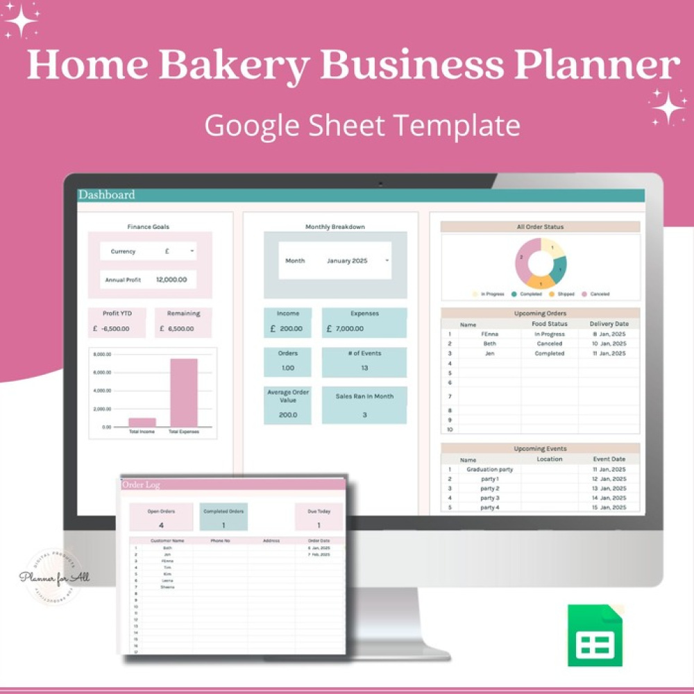 Home Bakery Business Planner