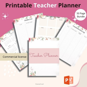 Floral Printable Teacher Planner