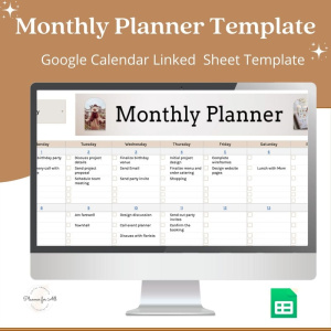 Google Calendar Linked Monthly Planner