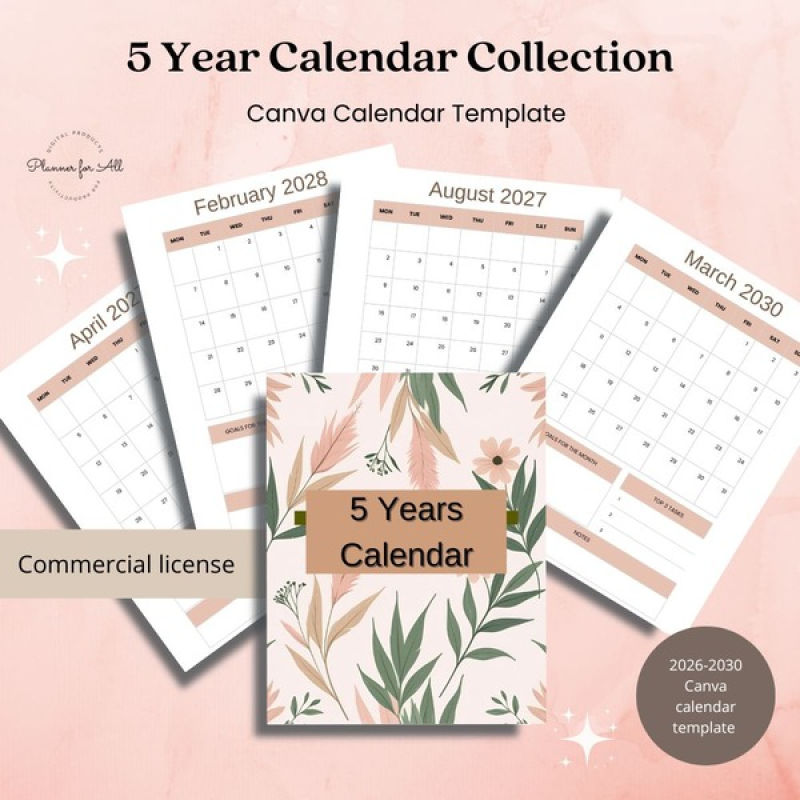 5 Years Calendar