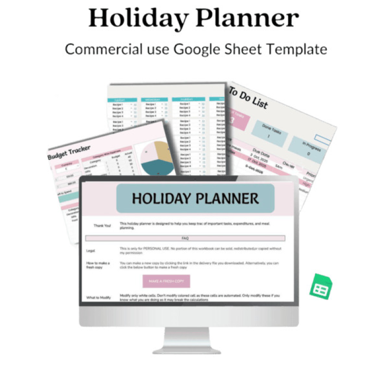 Holiday Planner Spreadsheet