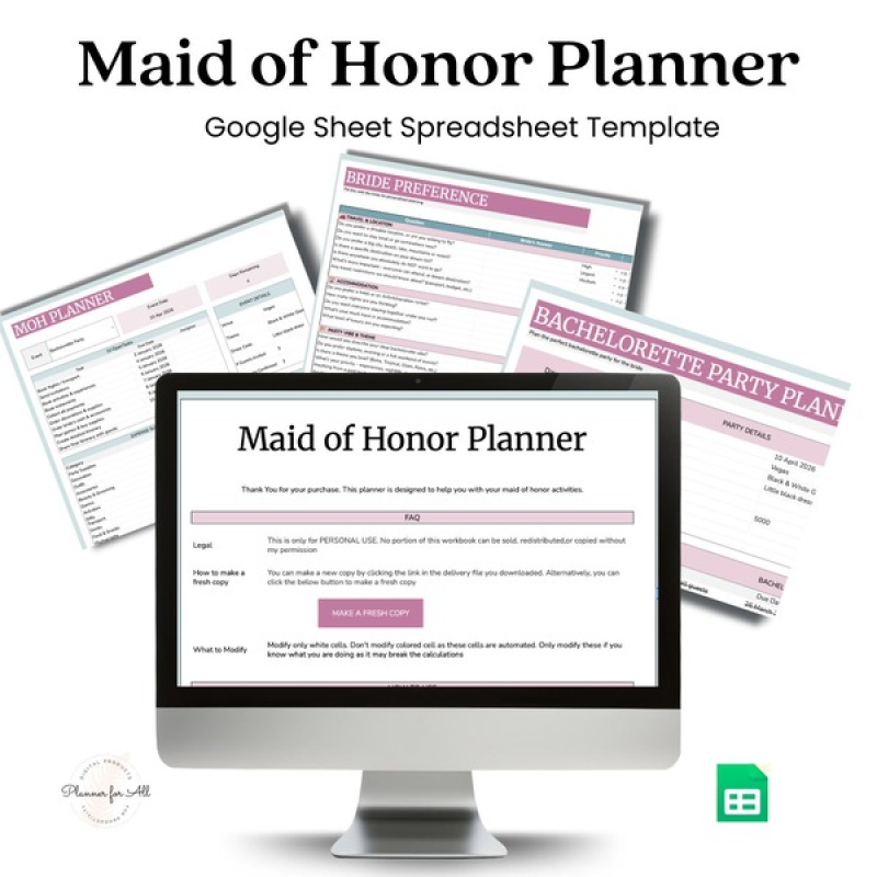 Maid of Honor Google Sheet