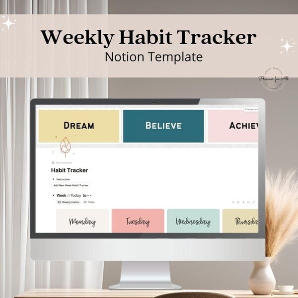 Free Notion Habit Tracker - Planner For All PLR